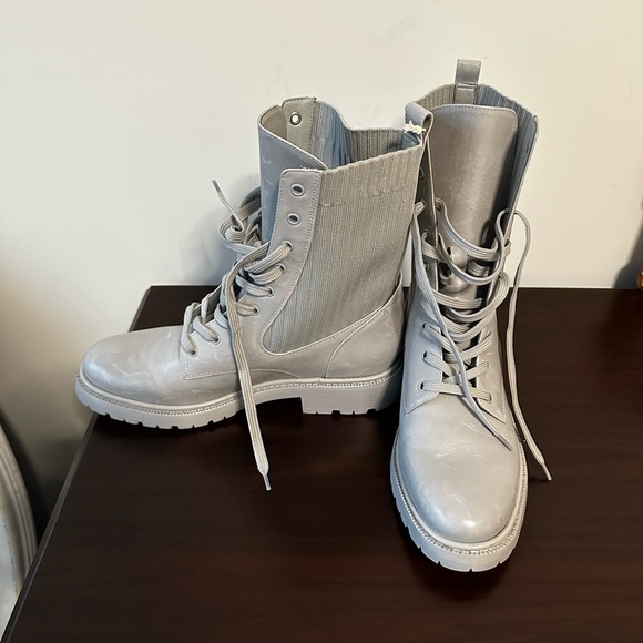 Gray Sam Edelman Lysenko Combat Boot - Picture 9 of 12